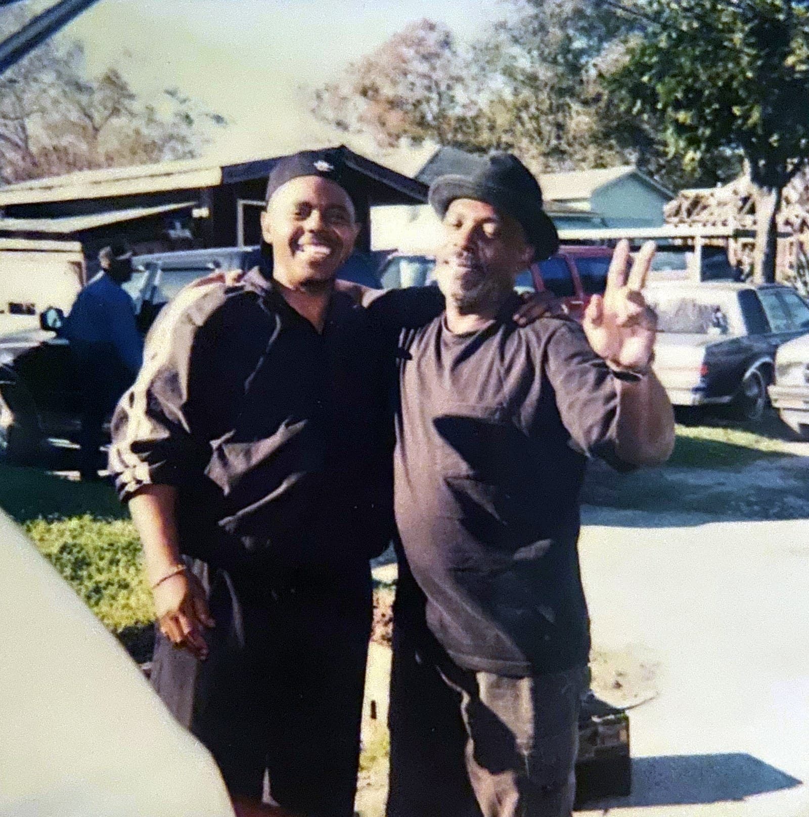 Michael W. Smith standing with his older brother, Thomas Ray Smith, a Vietnam War veteran, Purple Heart recipient and keeper of the Smith family history.